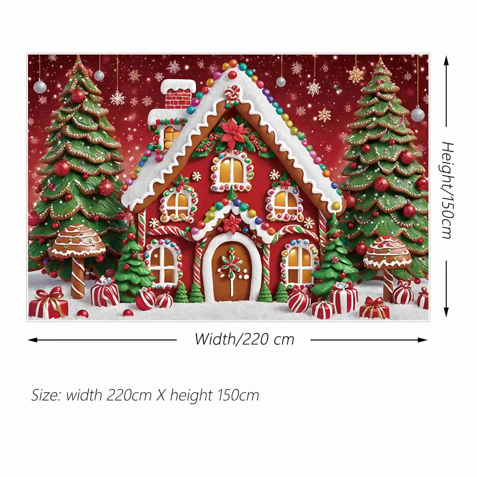 MOON.QG Рождественская елка конфеты тростник фоны детский имбирный Дом мяч 2025 фоны фотография зоны реквизит