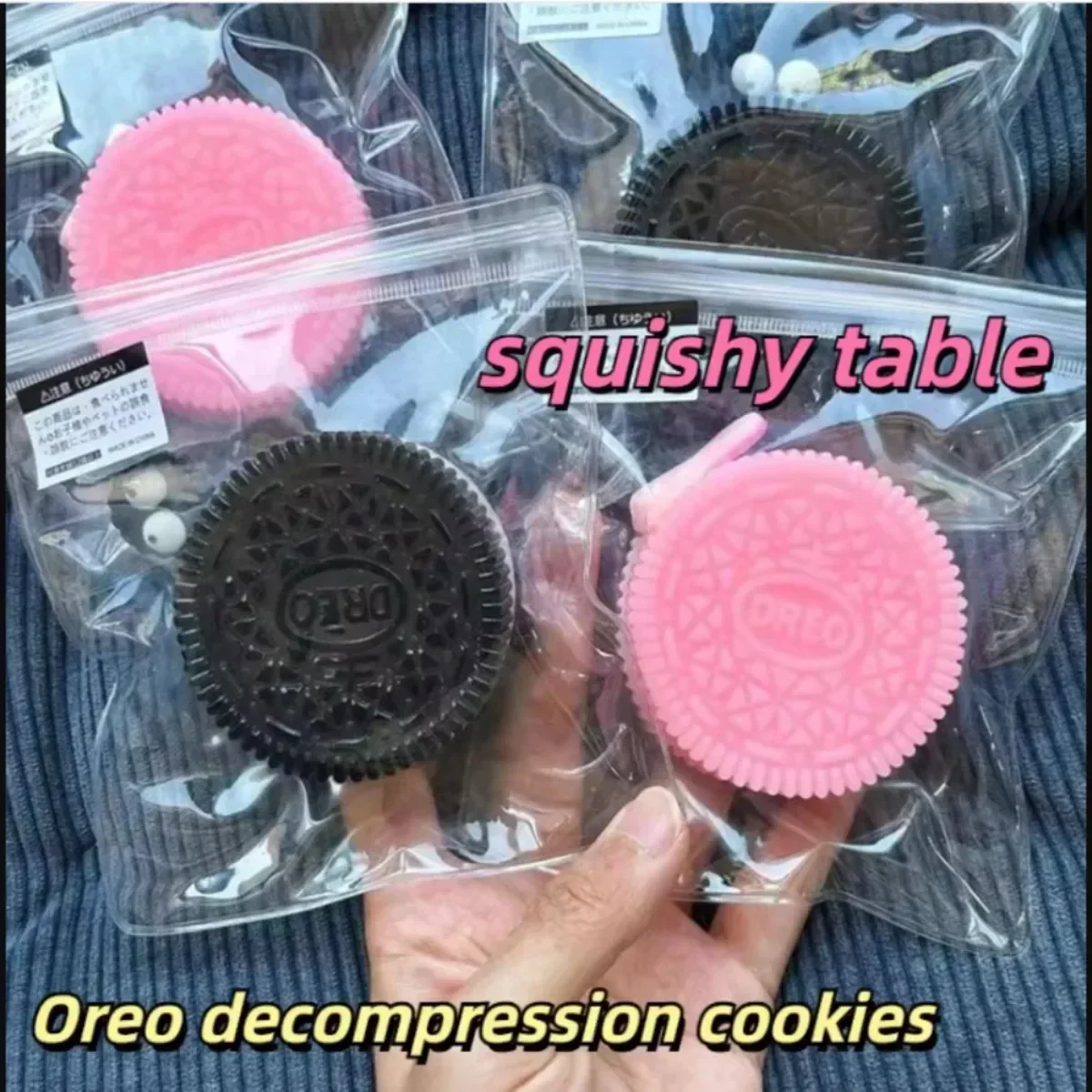 Oreo Cookie Pinch Toy Simulation Sandwich Cookie Pinch Happy Silicone Creative Gift Super Soft Decompression Exhaust Vent Toy