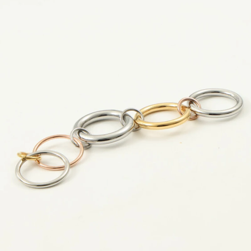 New Five-link Ring for Women Stainless Steel Ring Gold Plated Jewelry