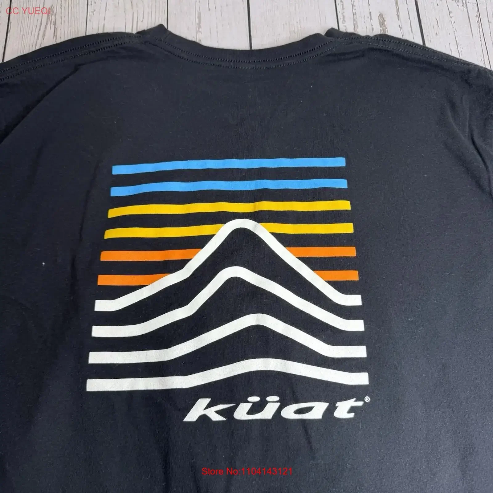 Camiseta de Ciclismo de Montaña Kuat, Doble Cara, para Hombre, Talla Grande, Negra, Estilo Vintage Lavado, Informal, Ligeramente de Diseño, con Gráficos