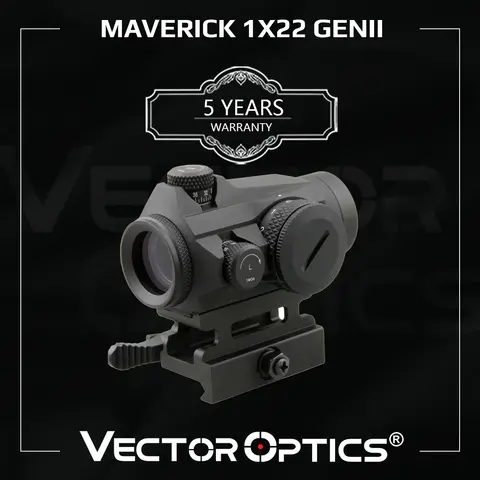 Vector Optics Maverick GenII 1x22 Red Dot Scope Sight Hunting Tactical Uncapped Turret QD Mount For Real Firearms .308 Airsoft