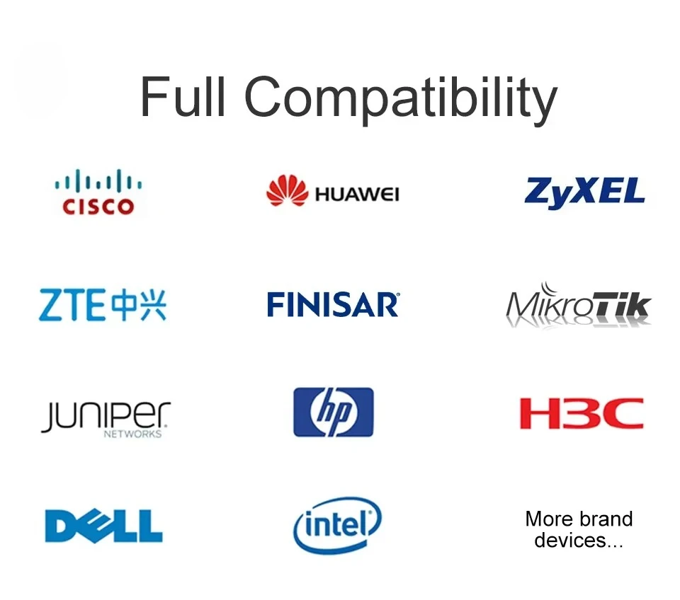 SFP + 10GBASE SR 850nm 300m وحدة إرسال واستقبال ألياف LC مزدوجة الأوضاع؛ مناسبة لمفاتيح إيثرنت ومحولات الوسائط؛ سيسكو،
