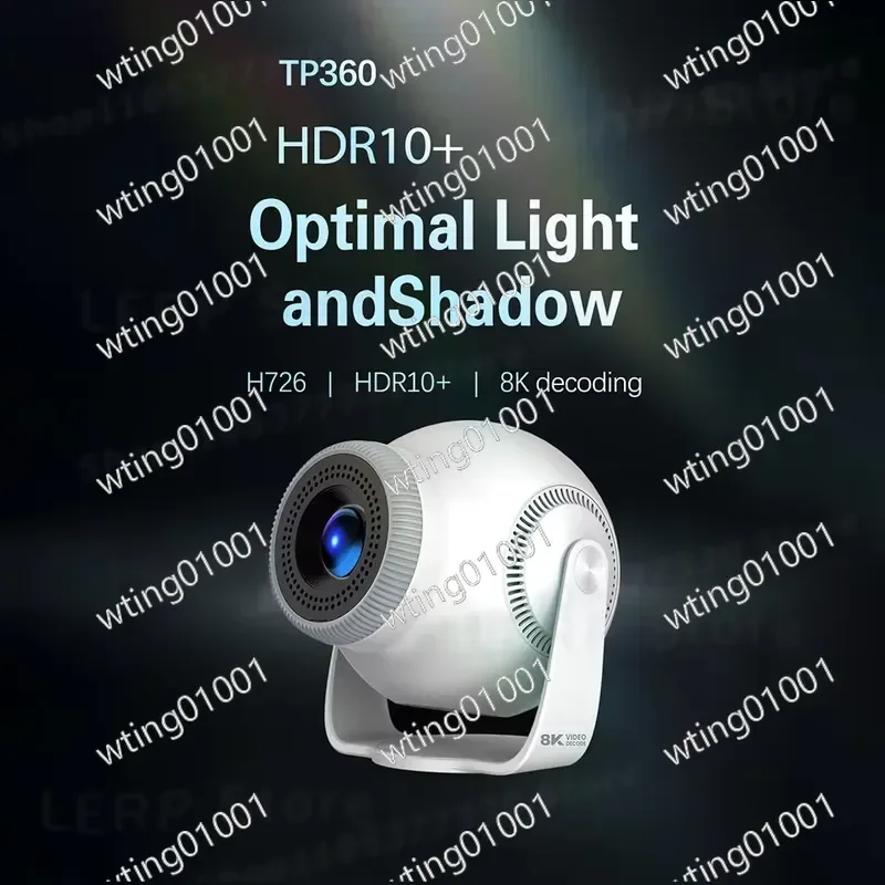 for Mini Smart Projector Android 14 OS 8K Decoding Portable Home Cinema Compact Design High Definition Video Playback