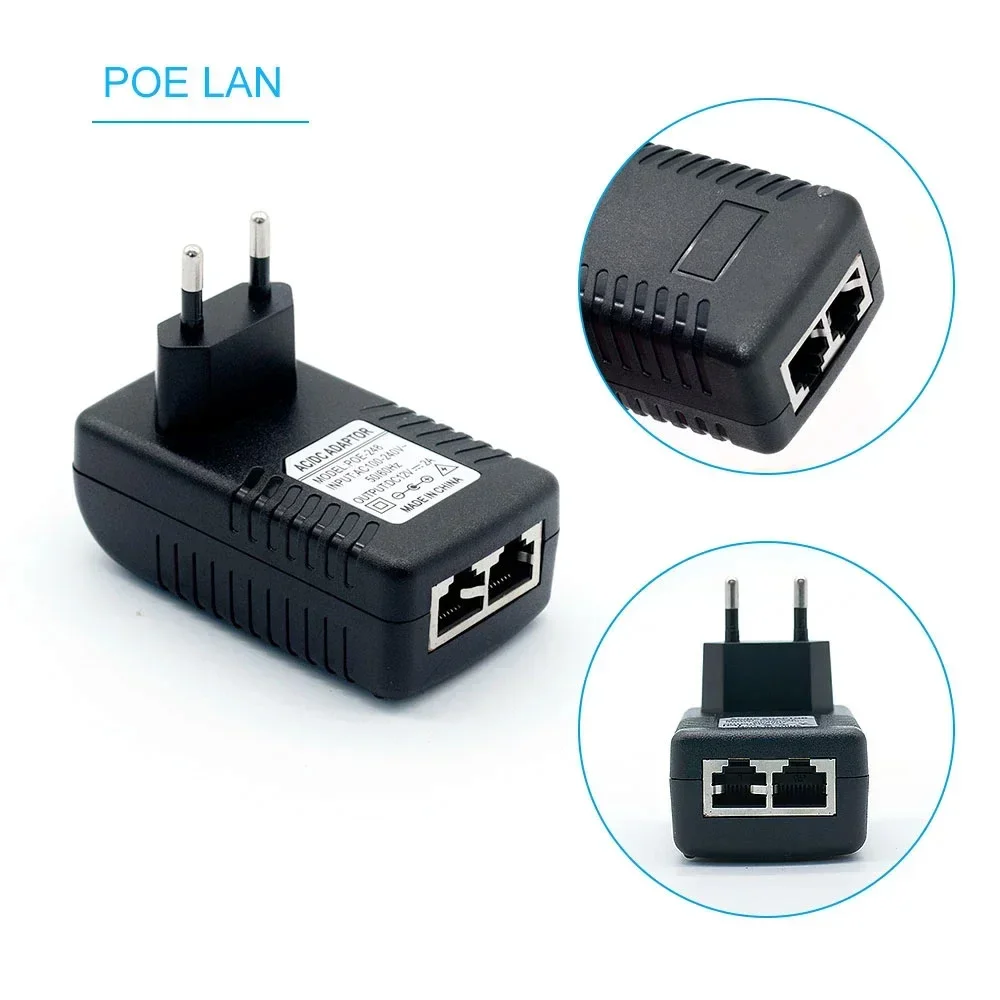 Huitenda POE Injector 12V/15V/24V/48V Power Supply Ethernet Adapter 1A /0.5A POE For POE Switch CCTV IP Camera Phone AP EU Plug