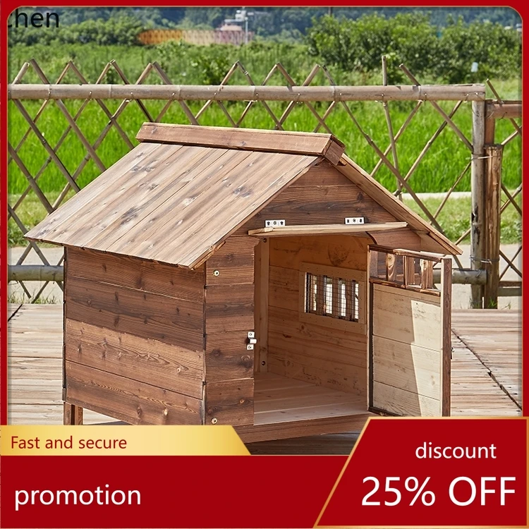 

YFY Outdoor House Four Seasons Universal Wooden House Pet Bed Medium Large Cage