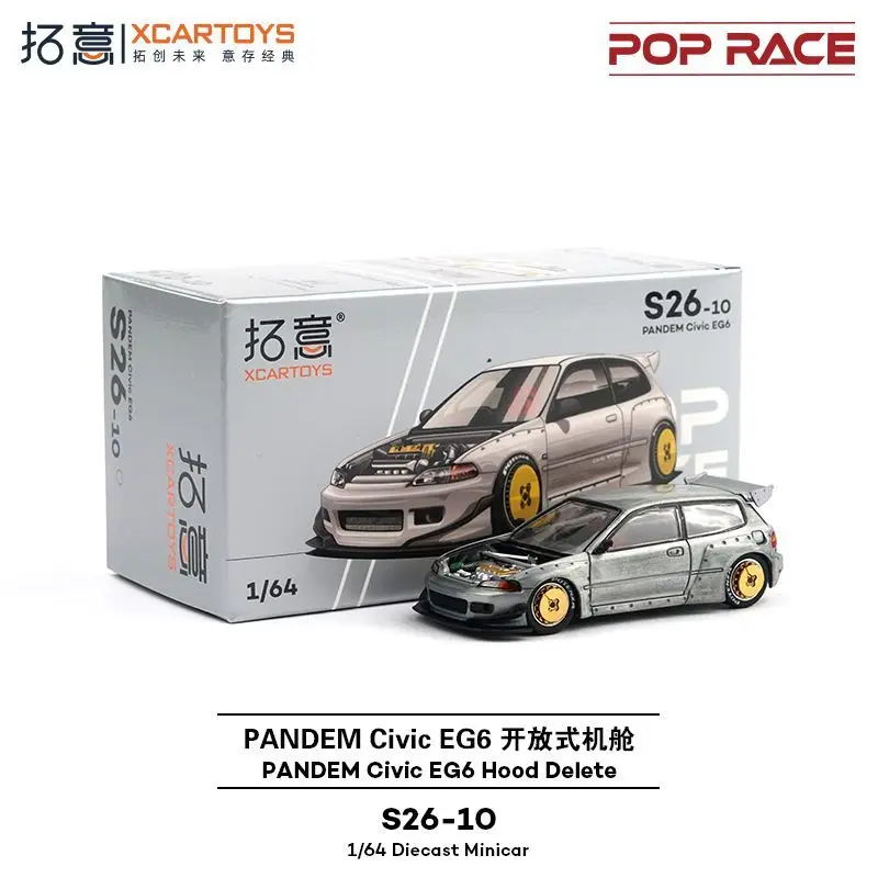 

POP RACE1:64 Tuoyi Honda hatchback Civic EG6 racing model alloy, collection ornament miniature supercar