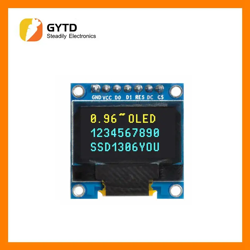 แผงวงจรสำหรับแสดงผลสีขาว0.96นิ้ว OLED IIC I2C 128X64 SSD1306บอร์ดหน้าจอ LCD 12864 GND VCC SCL SDA 0.96 "สำหรับ Arduino สีดำ