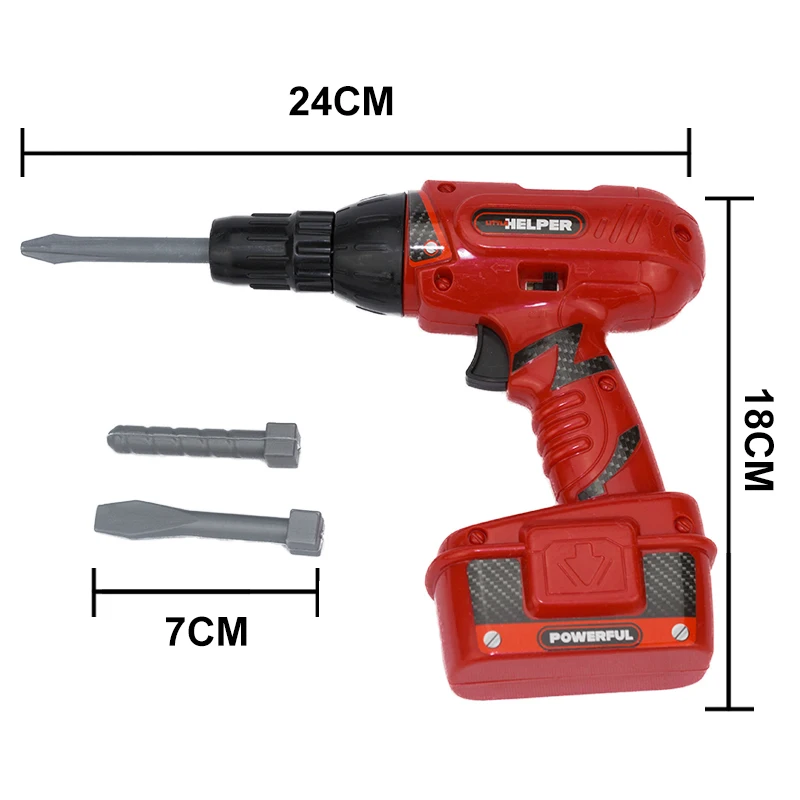 23pcs Kids Tools Set Electric Drill Screw Driver Axe Pliers Ruler Power Repair Tools Kits Children Pretend Play Toys for Boys