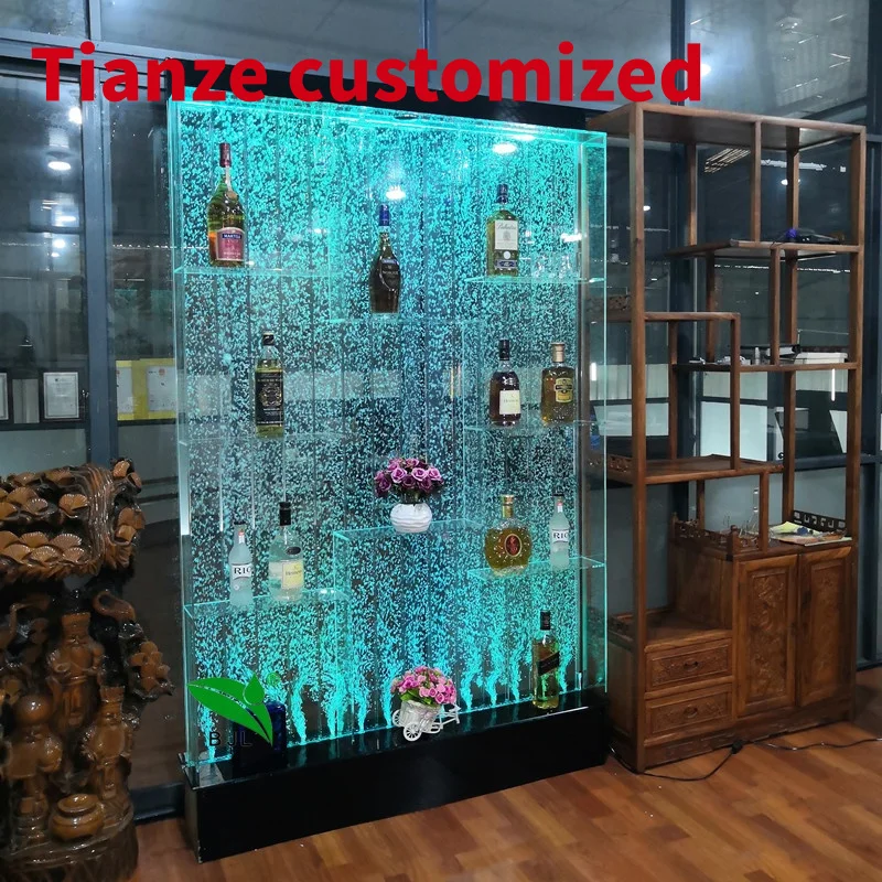 (customized)modern led light colour changing home bar wall wine cabinets