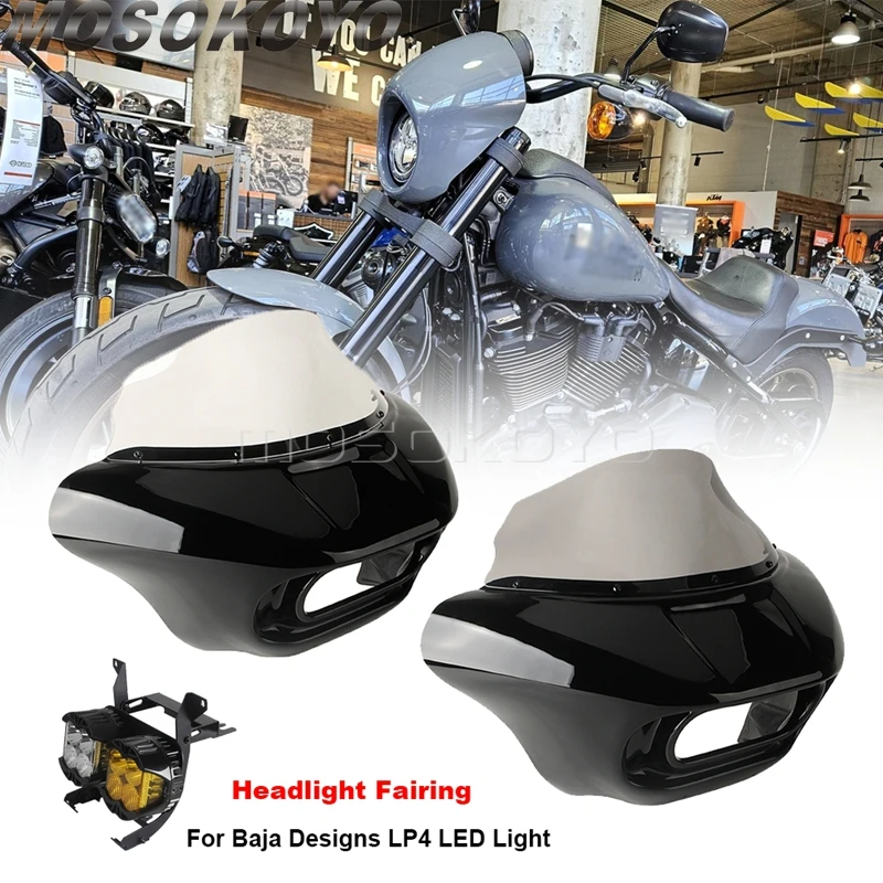 

Front Headlight Fairing W/ Turn Signal DRL Lights Mask Cowl Windshield For Baja LP4 For Harley Low Rider S FXLRS 114 117 2020-25