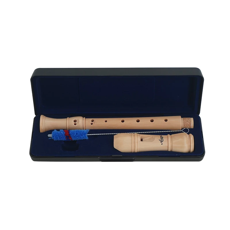 Aiersi-German Style Blockflute with Hard Case, Maple Wood, Professional C Key, Soprano Recorder Flute