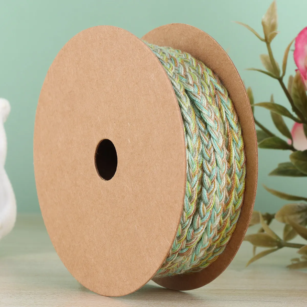 

Gradient Color Multi-Functional Braided Cotton Rope 5M for DIY Costume Waist Shoelace Bag Strap Braid Braided Cotton Rope