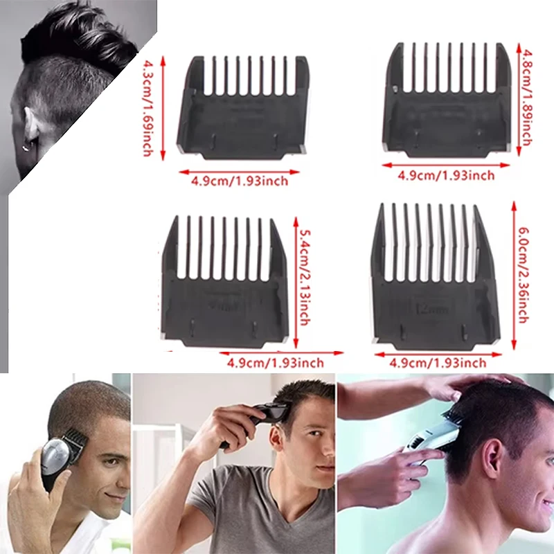 

4 шт., универсальная машинка для стрижки, ограничительная расческа, насадка, размер замены парикмахера (3 мм, 6 мм, 9 мм, 12 мм)