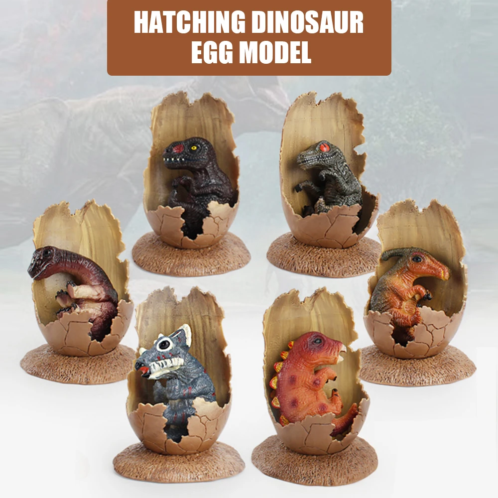 

Mini Dinosaur Eggs Figures, Realistic Model Kit, Half Hatched Dino Dragon, Detachable Base, Easter Filler, Cake Topper