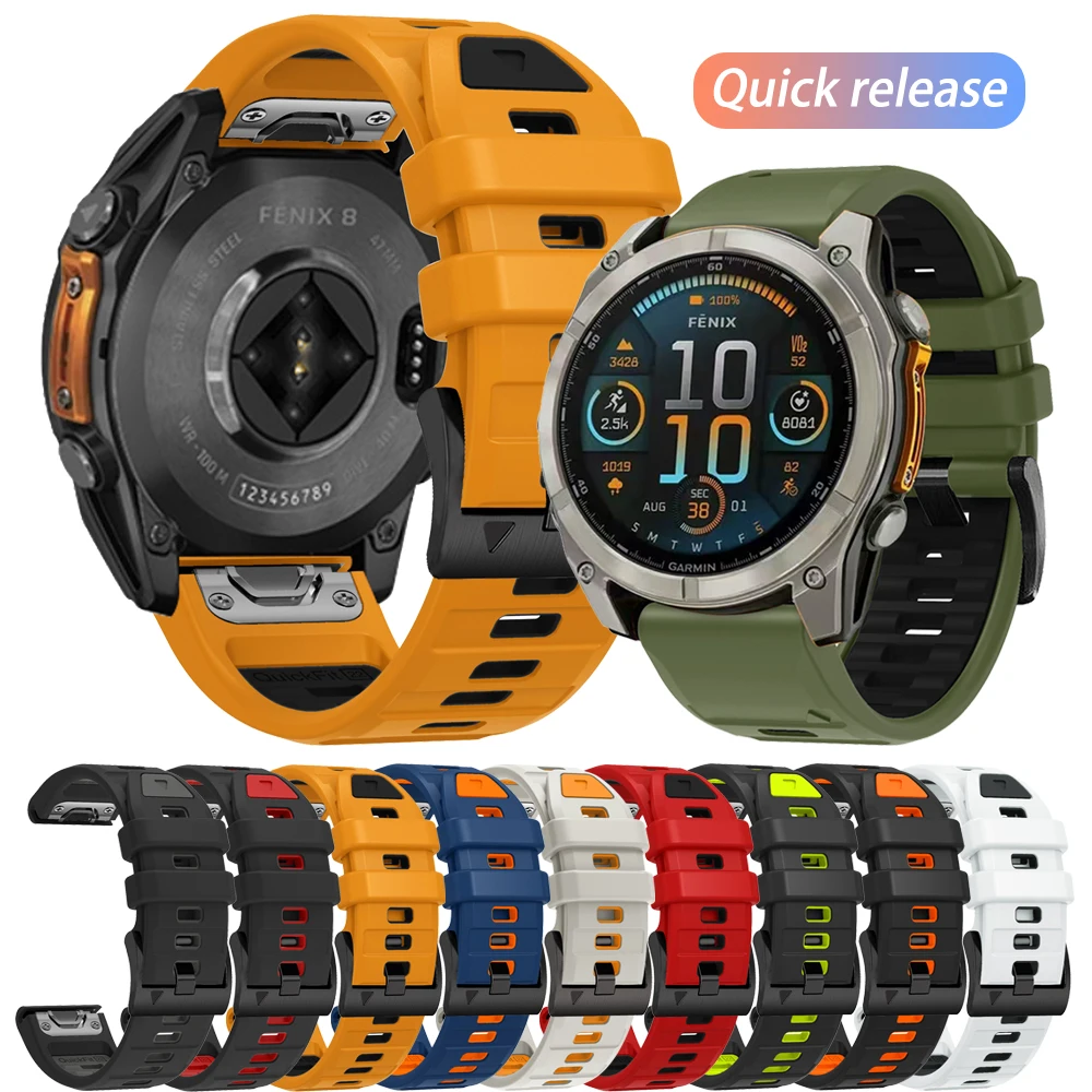 

Силиконовый ремешок для часов 22 26 мм для Garmin FenixE 8 51 мм 47 мм Tactix 7 Pro 6X 5X Plus Enduro 3 Браслет Quick Release Correa