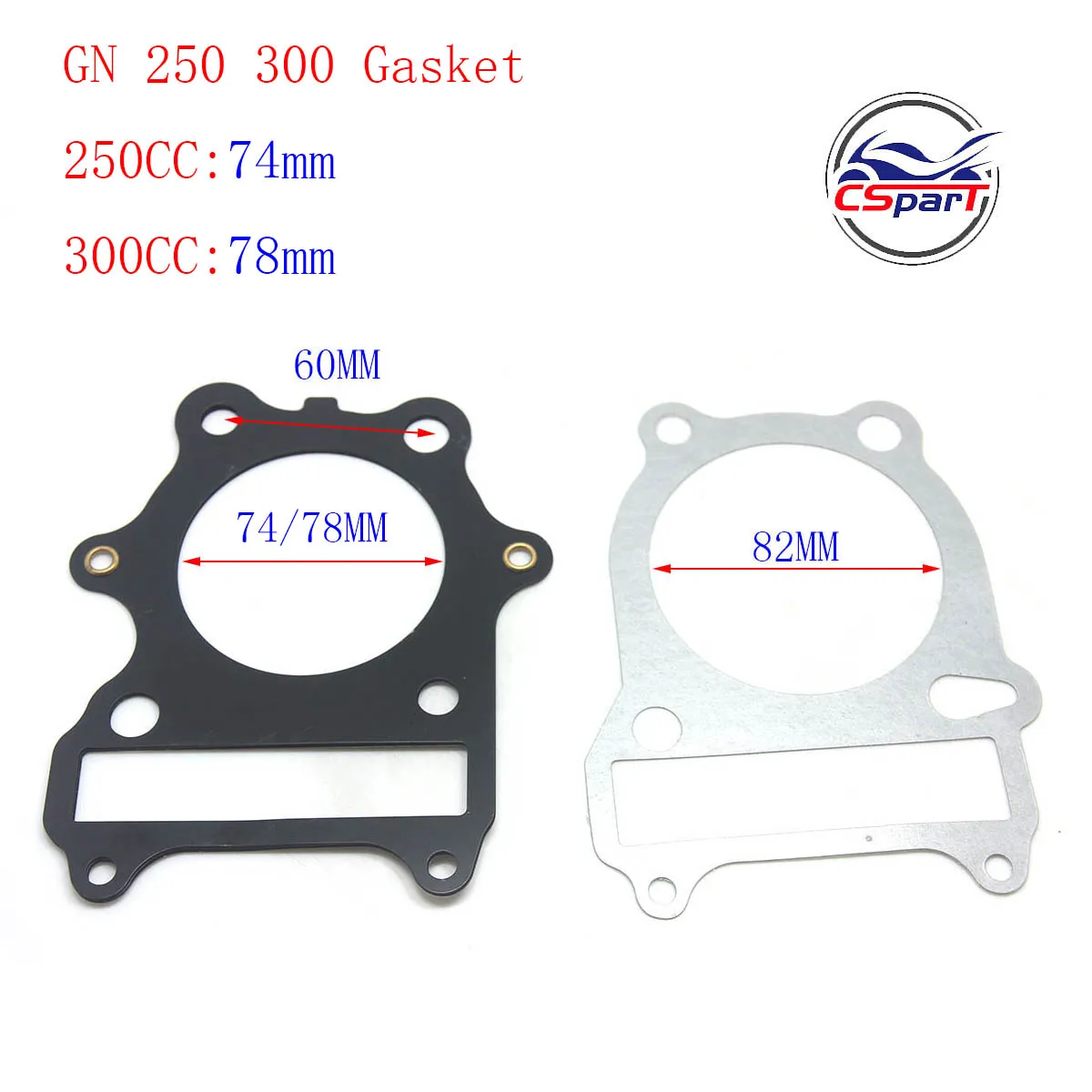GN250 GN300 72MM 78MM 18MM Piston Kit Ring Gasket For 250 250CC 300 300CC  Loncin Suzuki ATV Dirt Bike Parts