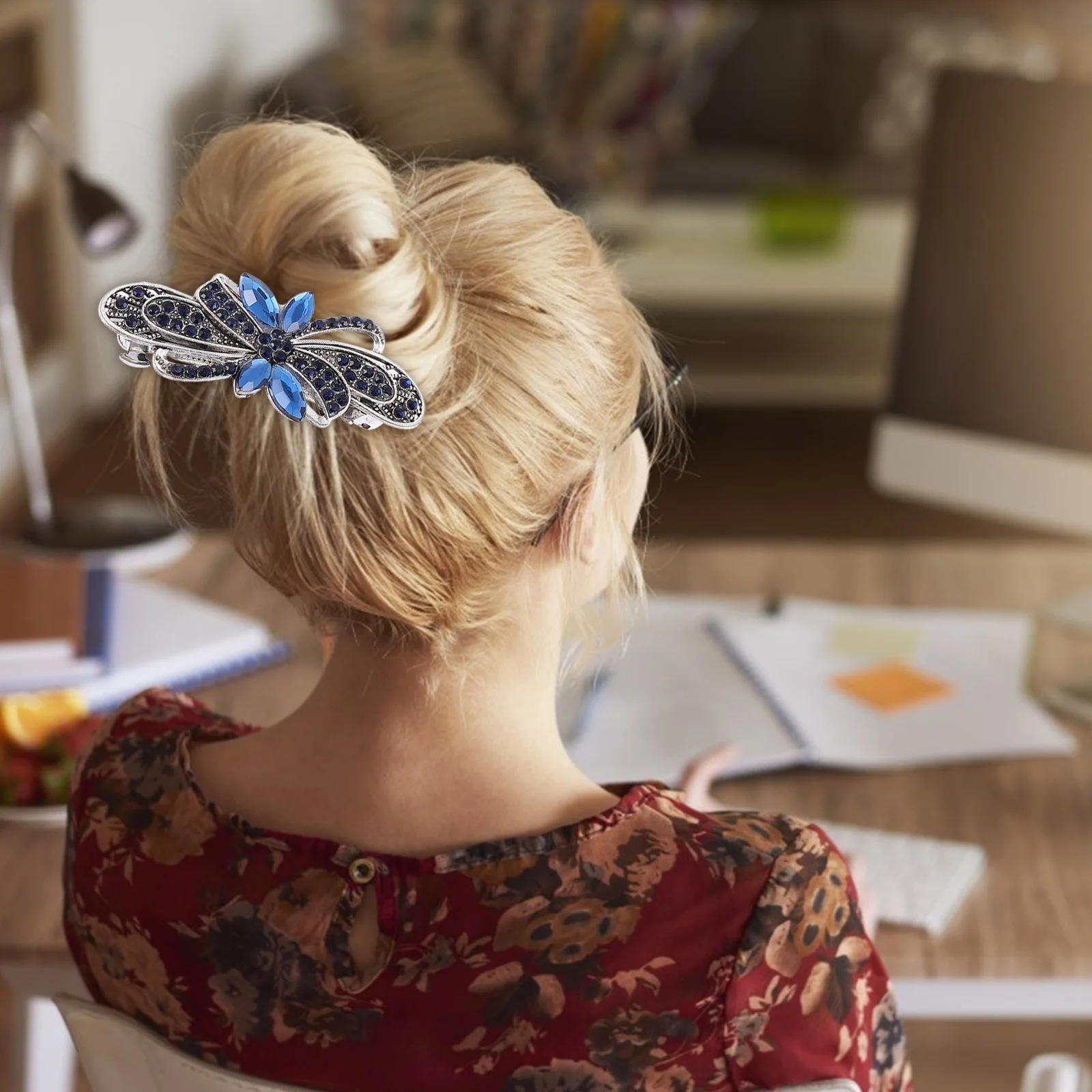 5 قطع من مشابك الشعر المصنوعة من حجر الراين، مشابك أنيقة للشعر السميك والرفيع وإكسسوارات الزفاف للنساء والفتيات