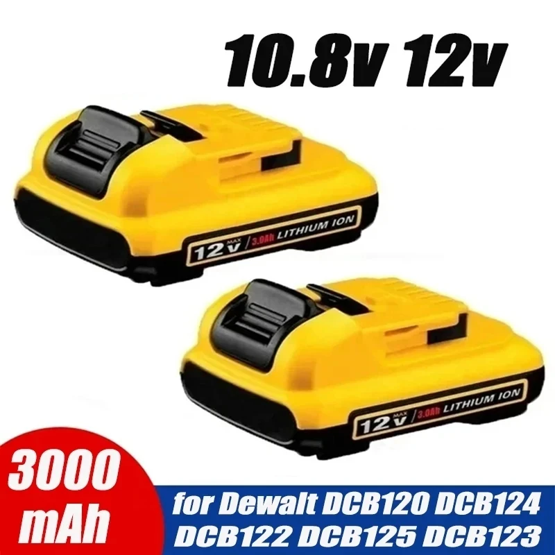 3000mAh 12V Volt Max Lithium Ion Battery Replacement for DeWalt DCB120 DCB123 DCB122 DCB127 DCB124 DCB121 Rechargeable Batteries