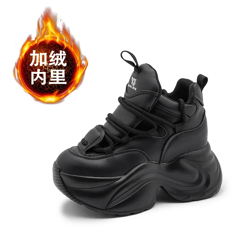 

Женская обувь на мягкой подошве, увеличивающая рост 8 см, весна 2024, новые массивные кроссовки, повседневная спортивная обувь белого и черного цвета