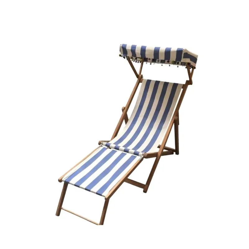 

Luxury personalized outdoor wooden lounge chair with armrest sun umbrella beach chair for swimming pool and beach fishing