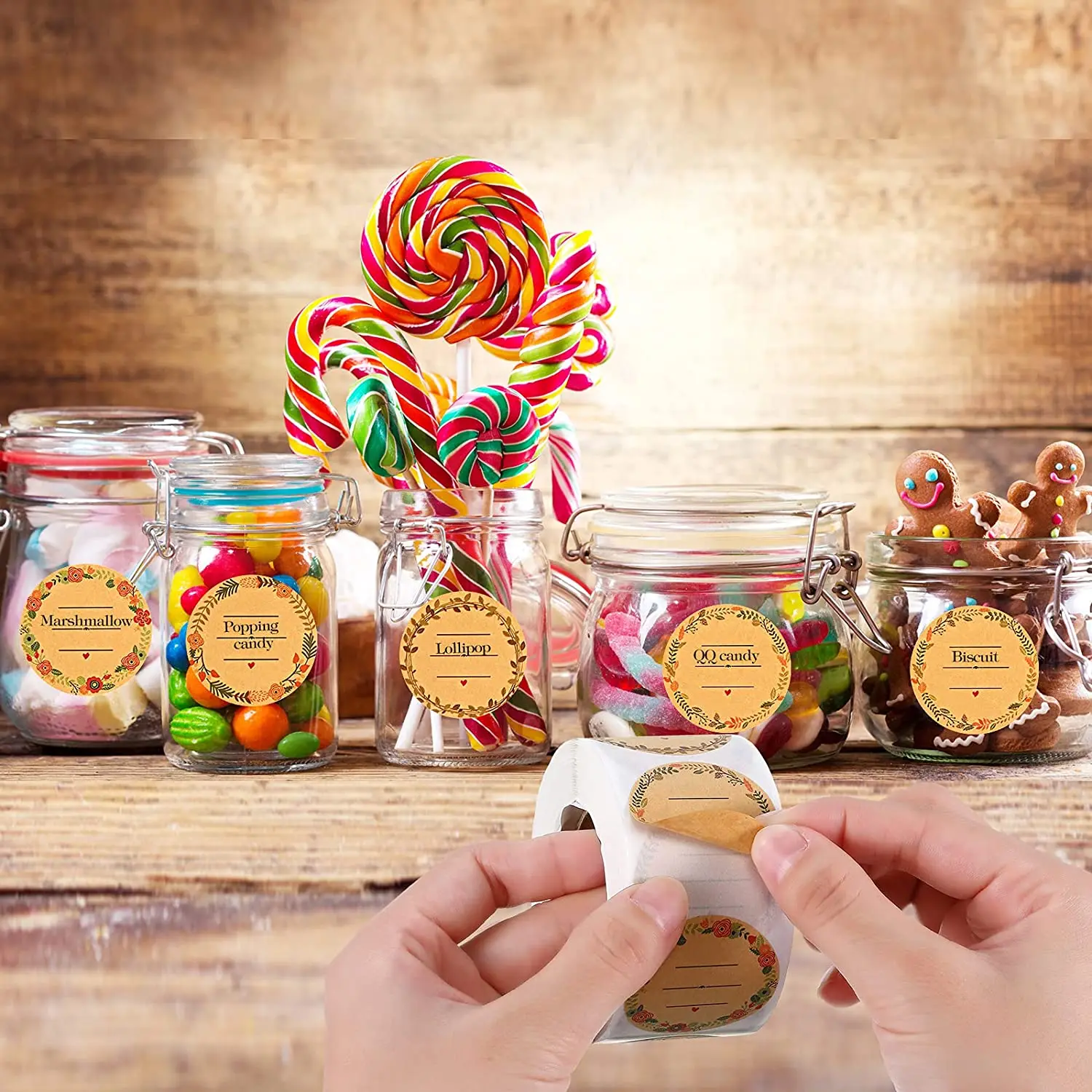 500pcs Retro Kraft Paper Labels Stickers Blank Writable Sealing Labels for Gift Decor Jar Food Classification Sticker Stationery