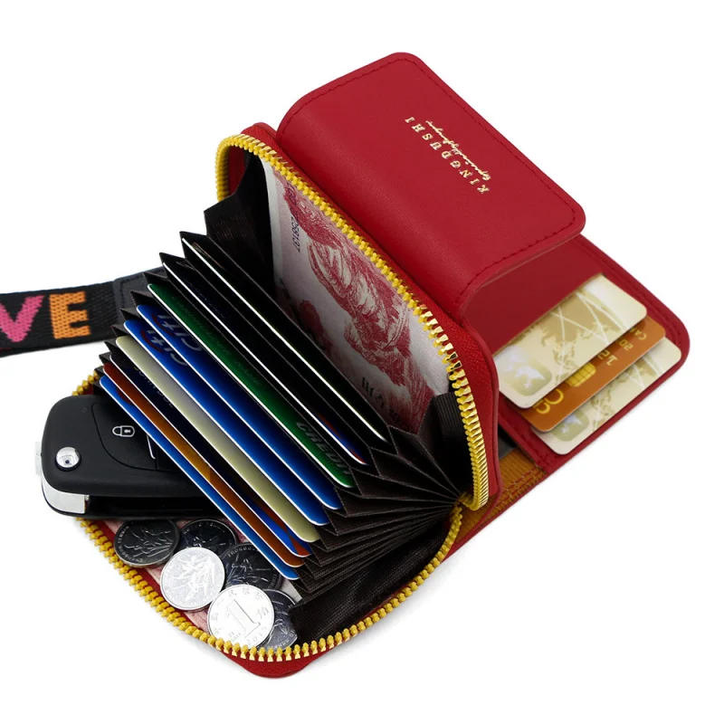 نمط جديد المرأة حامل بطاقة قصيرة كتلة ألوان فريدة من نوعها صغيرة قابلة للطي متعددة فتحة للبطاقات لطيف الدب سستة محفظة نسائية للعملات المعدنية #3