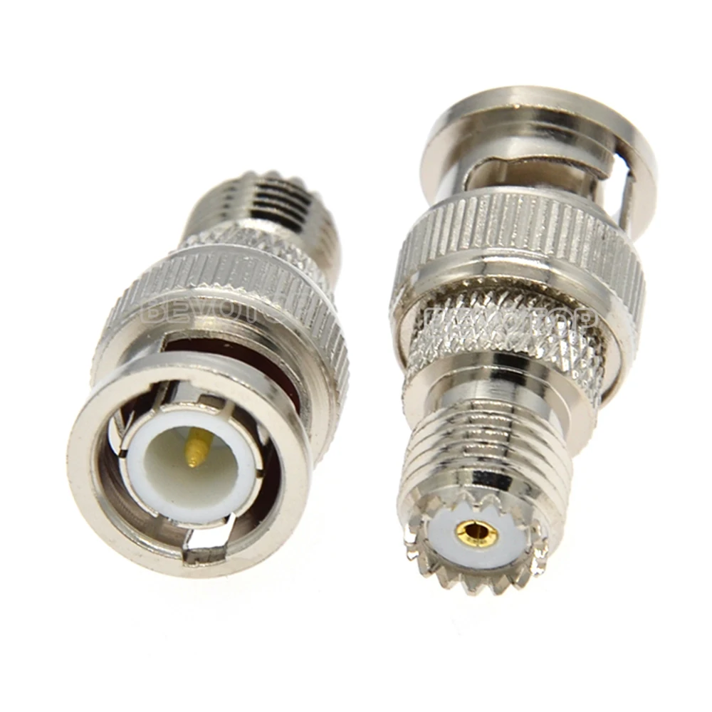1Pcs Mini UHF PL259 Male Plug UHF Female to BNC Male/Female Straight Connector RF Coaxial Adapter Brass Nickel Plated