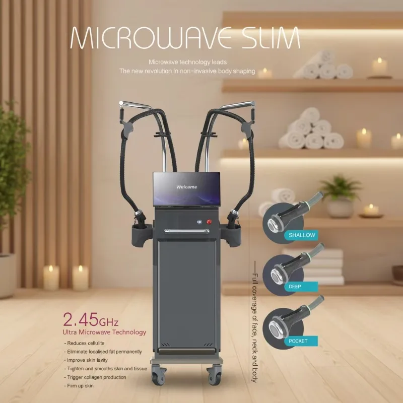 New 3 Handles Micro Wave 80% Fat Reduction Safe Weight Loss Body Slimming Eliminate Double Chin Home Commercial