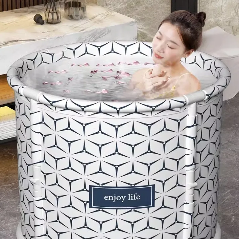 Foldable Bathtub Household Nstallation-free Bathtub for Adults Fumigation Bucket Bathing Children\'s Bathtub