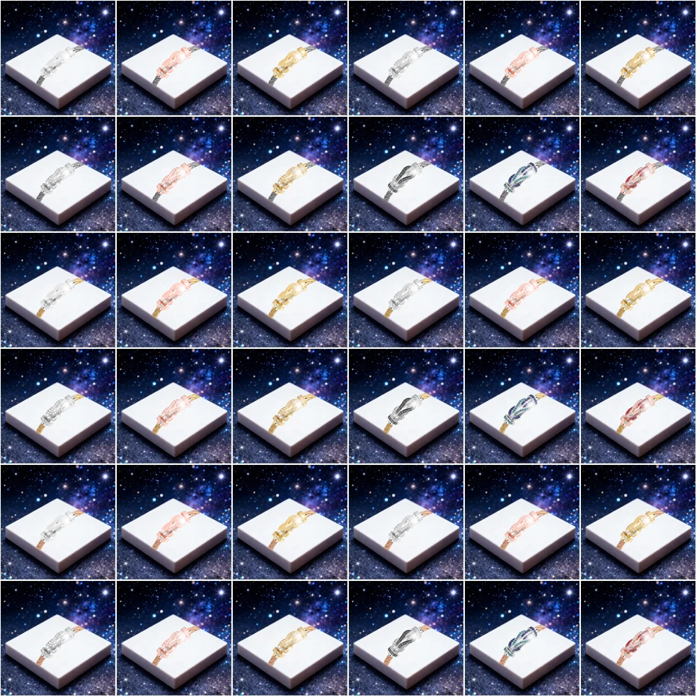 

KUXM New 925 Silver Steel Rope White Zircon L Eight Character Bracelet Female Daily Wear Party Gifts Luxurious Couple Jewelry