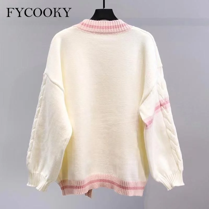 Neue 2025, japanische Schleife, Strickjacke, Strickjacke, Damen, Herbst und Winter, lose Strickpullover für Damen