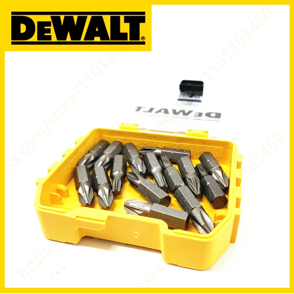 Set di punte per viti DEWALT 15 pezzi 25mm PH2 PZ2 PZ3 T20 T25 testa di perforazione per legno Elecitrc punta da trapano originale con custodia