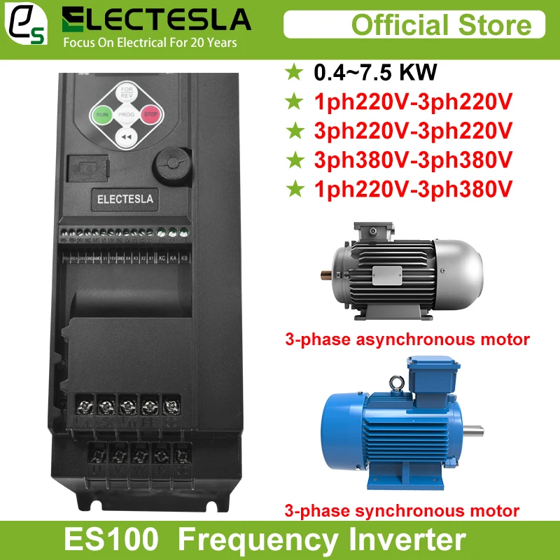 

Variable Frequency Drive Converter Inverter 220V to 380V VFD Motor Speed Controller 0.4KW-7.5KW for Industrial Use