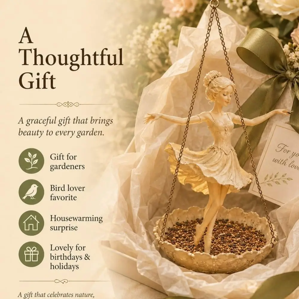 Resin Ballet Dancer Hanging Planter Vintage Elegant Girl Hanging Plant Basket Creative Decorative Statue Flower Container