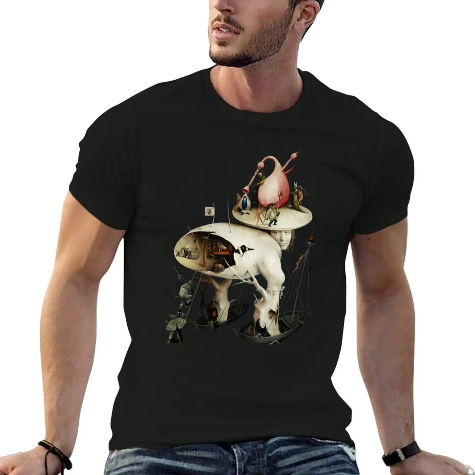 

Copy of Hieronymus Bosch - Garden of Earthly Delights Hell Creature T-Shirt t shirt man designer cotton tshirt 100% T-Shirt