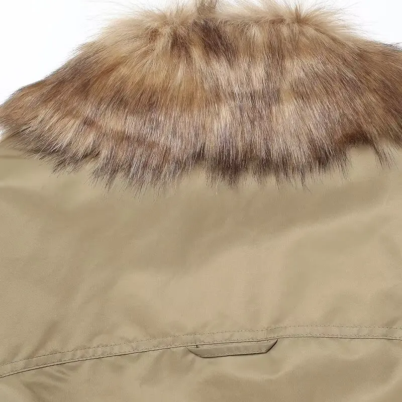 新しいヨーロッパとアメリカの女性向けファッション、フェイクファー効果の折り返し襟ボンバージャケット