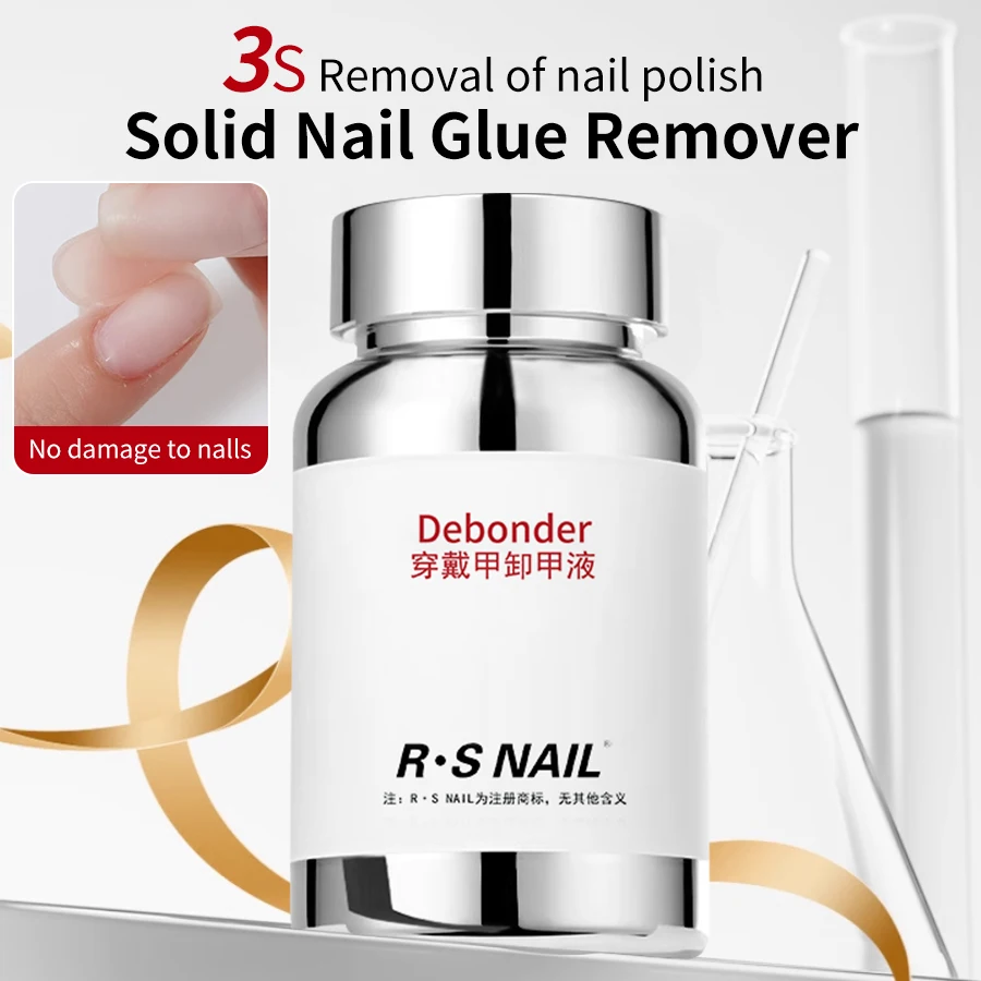 RS NAIL 120 مللي اضغط على الأظافر الإسفنج مزيل الحل سريع مسمار مزيل الصمغ اضغط على الأظافر لأطراف الأظافر الزائفة الأظافر قابلة لإعادة الاستخدام