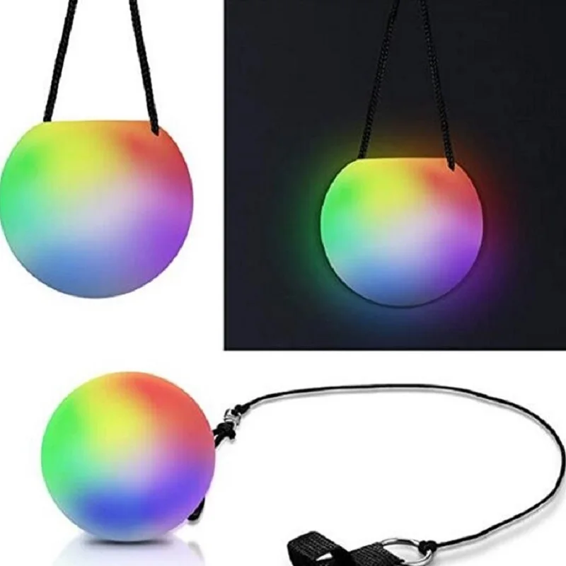 7 Color Changing Yoga LED Poi Ball Dance Glow Spinning Swirling Light Multi Function Juggling Outdoor Toy Gift For Kid Adult