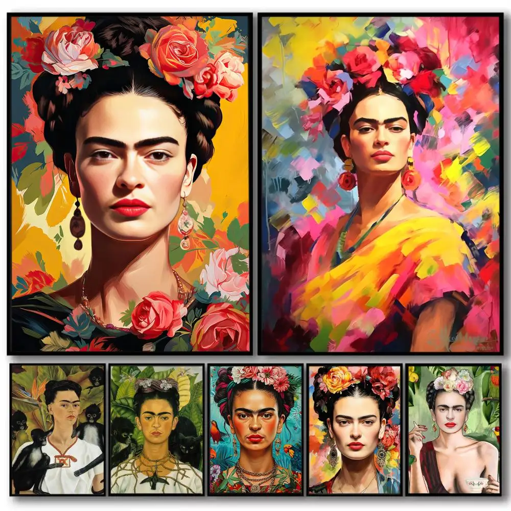 Pintura de Frida Kahlo, caligrafía, lienzo de algodón, arte de pared, póster, pintura decorativa de calidad para sala de estar, decoración del hogar