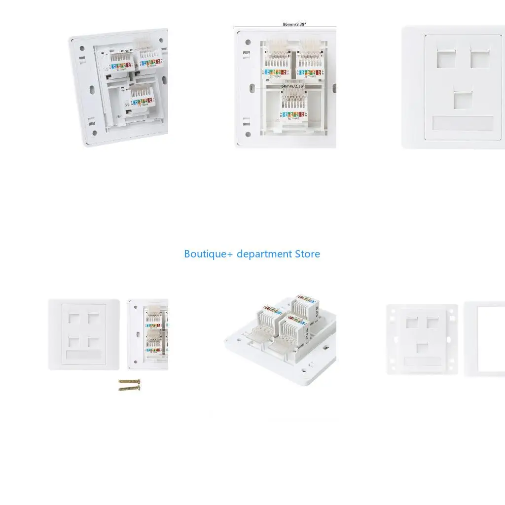 E1PD Four Port Internet Panel Extruded Wire LAN Socket For Tenda Switch