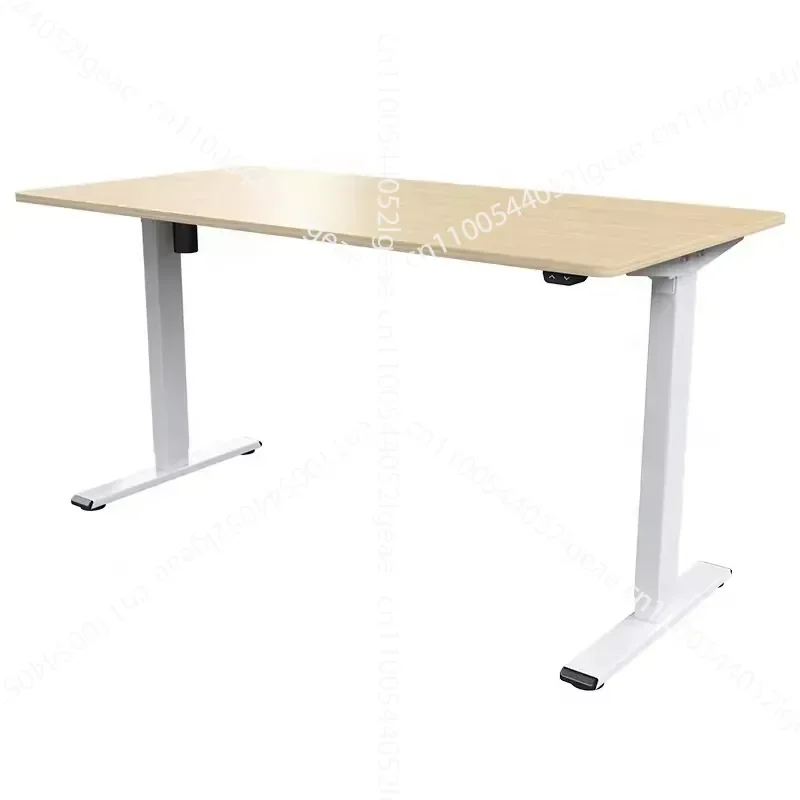 Electric Smart Office Desk 2 Leg Adjustable Height Desk Modern Wood White Home Computer Office Desk