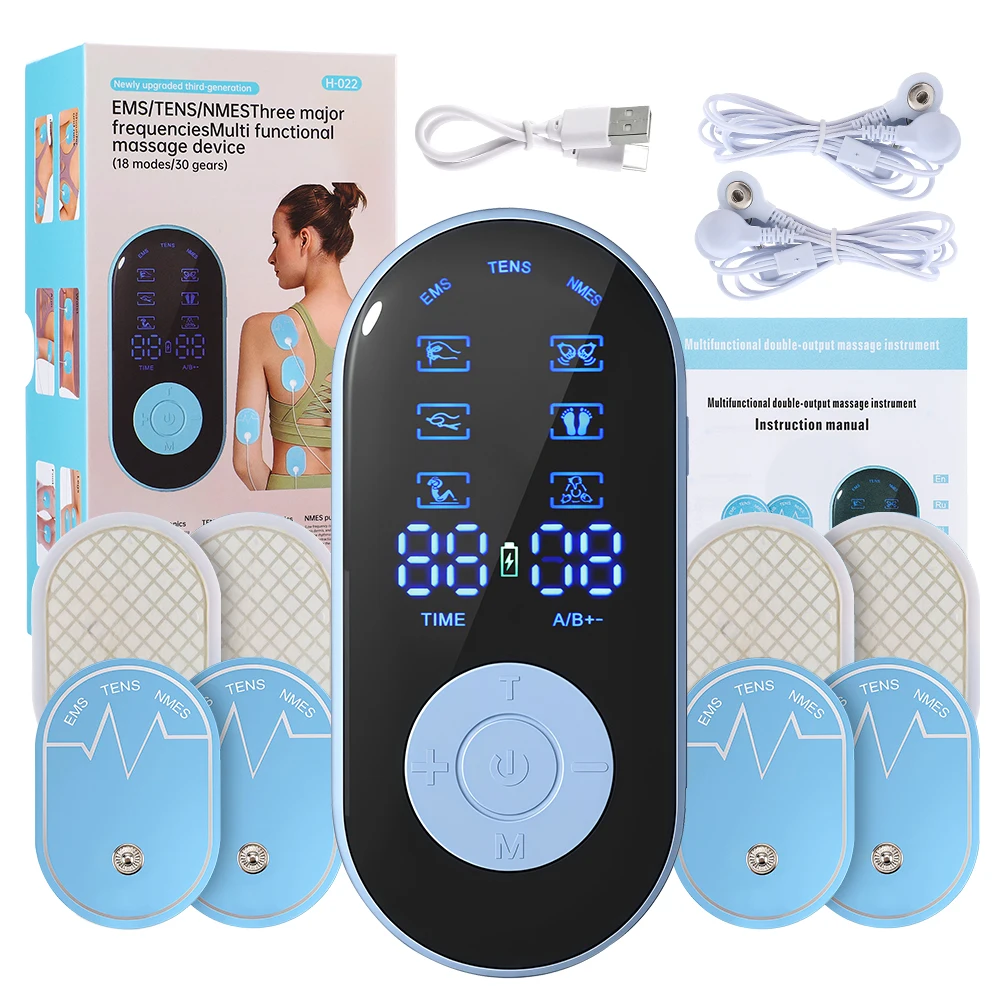 

EMS NMES TENS Electronic Boday Massager Muscle Stimulator 18 Modes 30 Intensity Full Body Massager Relax Slimming Machine