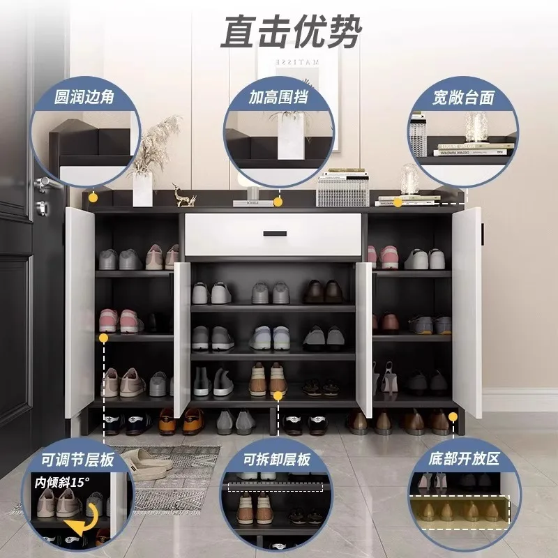 shoe cabinet household door storage cabinet integrated against the wall door 2025 new entrance