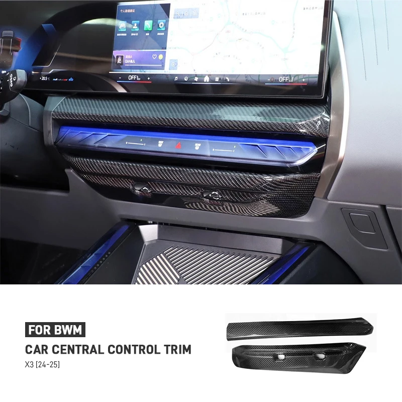 

For BMW X3 G45 2024 2025 Real Carbon Fiber Car Central Control Air Vent Frame Trim Cover Sticker Interior Decoration Accessories