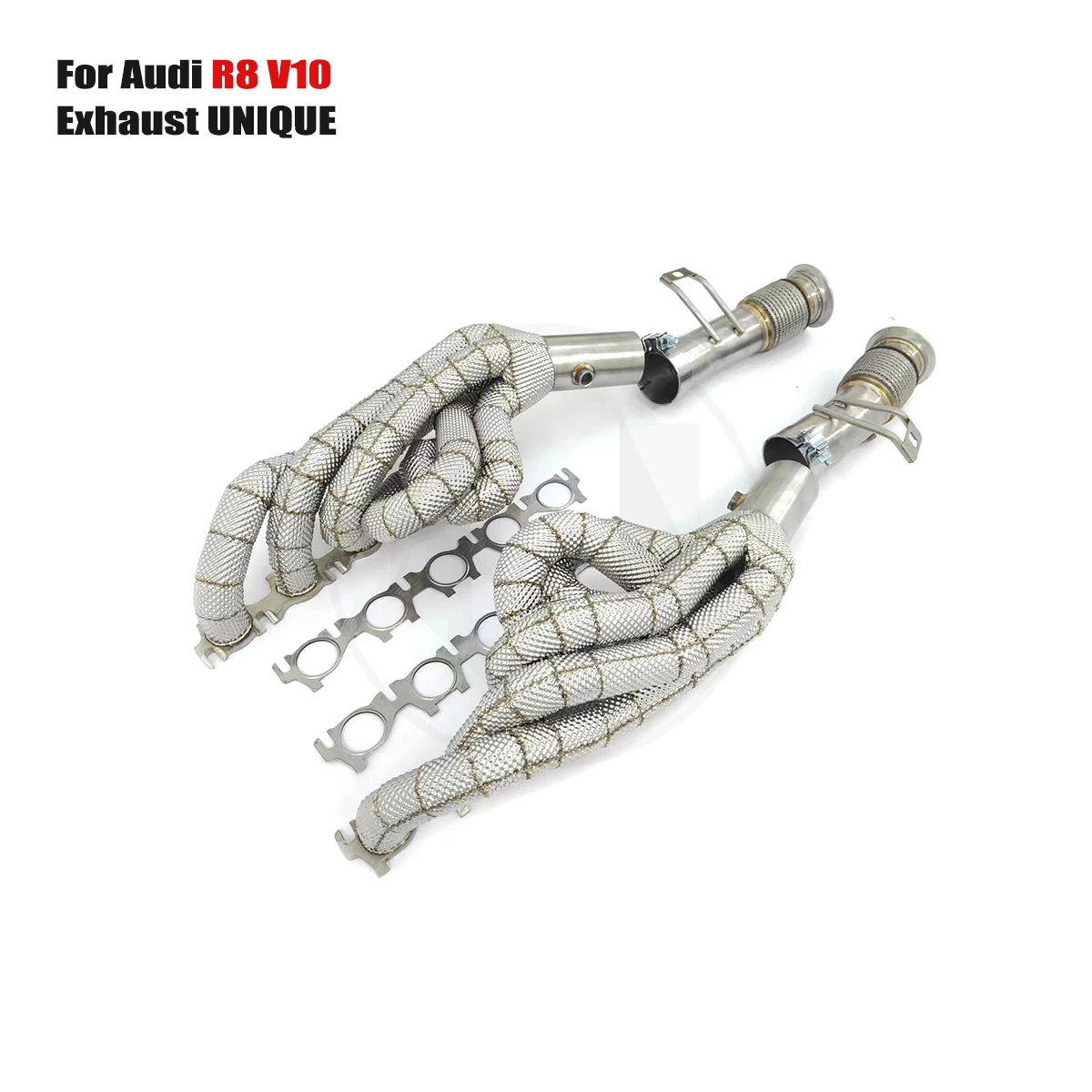 UNIQUE manifold downpipe For 2007-2017 Audi R8 v10 5.2L Equal Length SS304 exhaust manifold With insulator