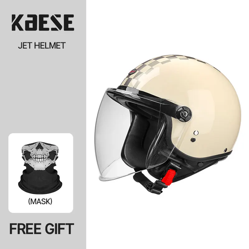 

Мотоциклетный шлем премиум-класса с молочно-белой решеткой 3/4 и удобной подкладкой и защитой от крыльев для ежедневной езды, сертифицированный ECE