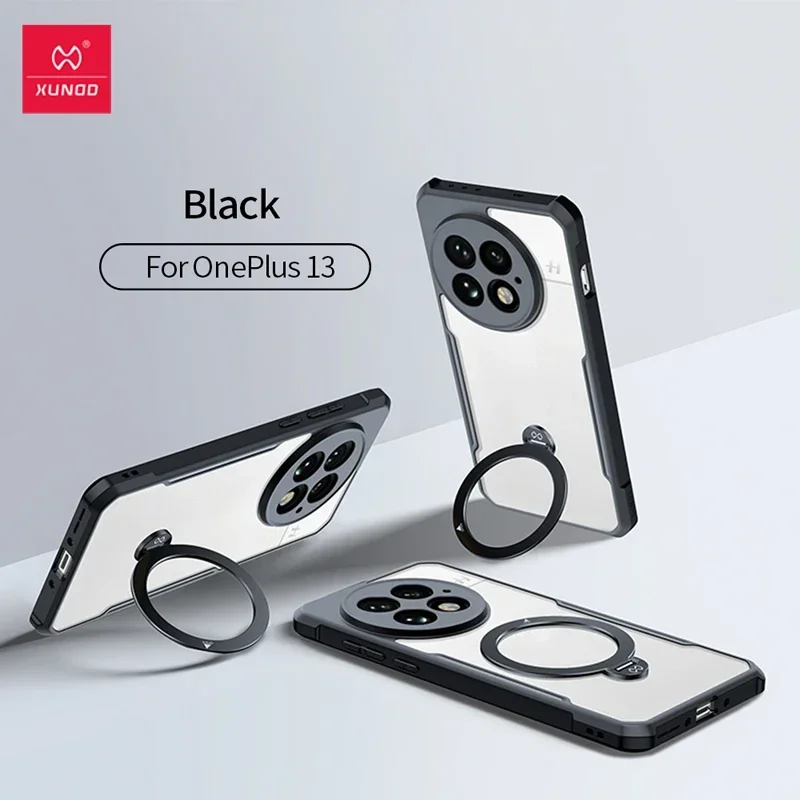 

For OnePlus 13 Case Xundd Shockproof Magnetic Laser Pattern PC +TPU Wireless Charging Ring Stand Holder Cover for One Plus 13