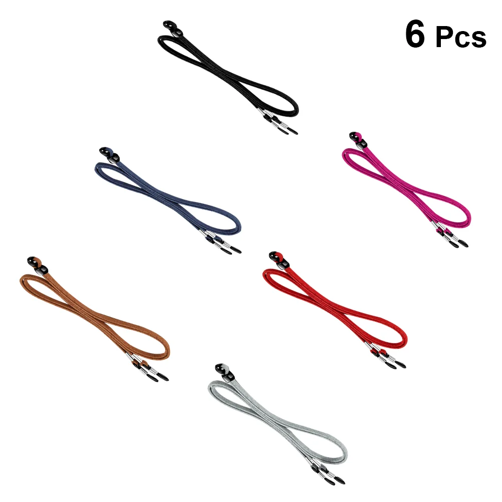 6 шт. противоскользящие ремни для очков, регулируемые шнуры для очков, ремешки-цепочки, ожерелье