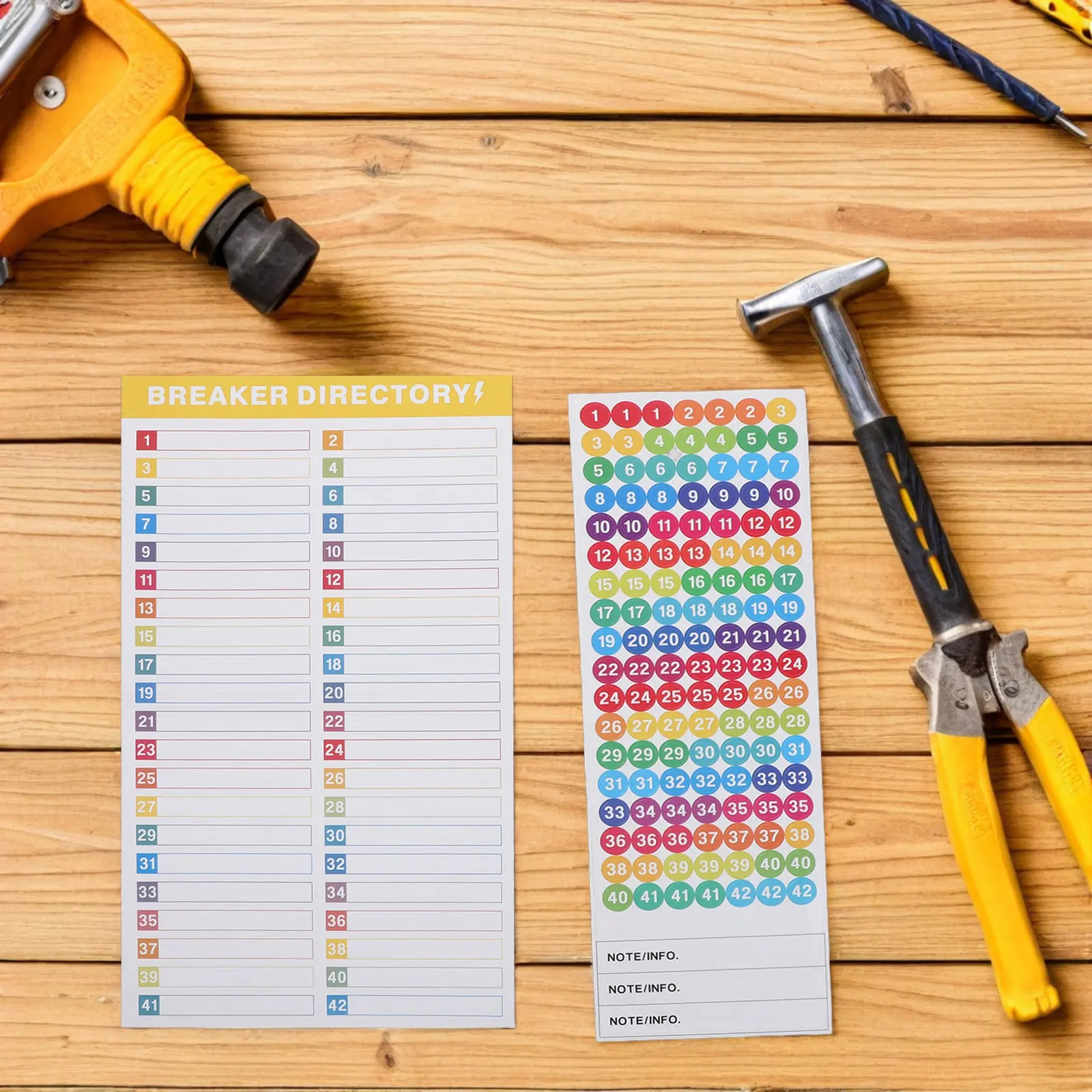 10Sheet Breaker Panel Labels Electrical Box Number Stickers Self-Adhesive Heat Resistant Electrical Panel Identification Labels