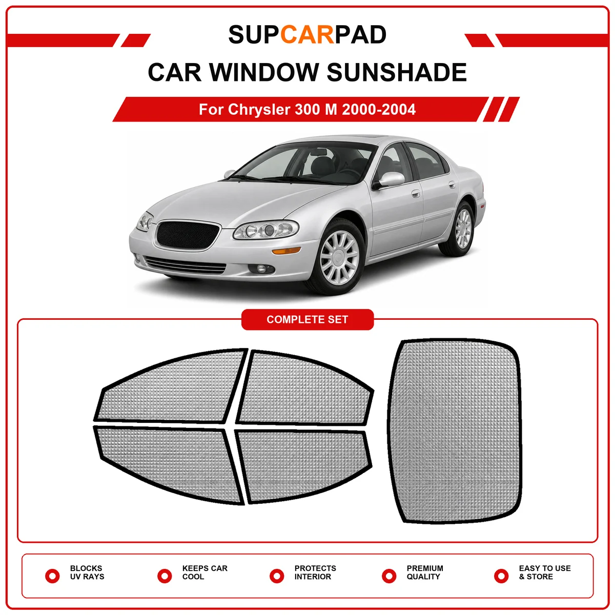 For Chrysler 300 M 2000-2004 Pre‑Cut Auto Window Sunshade Anti‑UV Car Sun Visor Protector